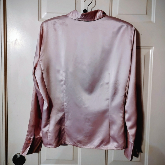 🌷🩷🌷 Gorgeous Baby Petal Powder Pink Silky Soft Satin Blouse Top - 16 - Picture 6 of 16